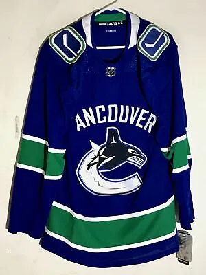 Adidas ADIZERO Authentic NHL Jersey Vancouver Canucks Team Blue Sz 46 • $69.99