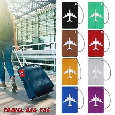 Suitcase Labels Travel Luggage Tags Bag Tag Aluminium With Ropes Name ID Card • $7.49