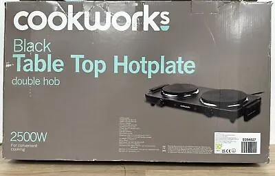 Cookworks Hob Hot Plate Electric Kitchen 2500W Table Top Double Cooker Stove • £17.99