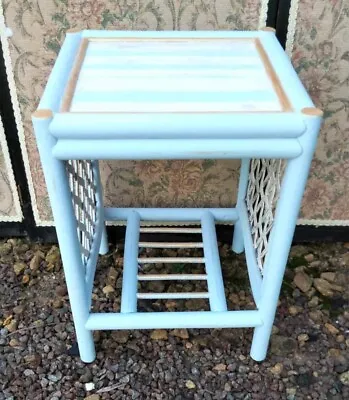 Cane Bamboo Painted Side Lamp Table • £30