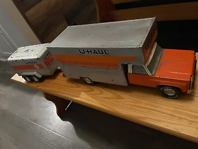 Vintage 1970s Nylint U Haul Maxi Mover Box Truck Steel Toy W/Trailer Made In USA • $120
