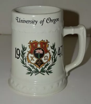 $39 • Buy Vintage 1947 University Of OREGON Fraternity CHI OMEGA Ceramic Beer Mug Stein 