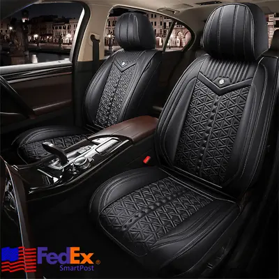 $83.19 • Buy Full Set Black PU Leather Car Seat Covers Pad 5-Seats Front + Rear Cushions USA