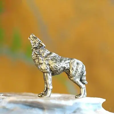 Copper Alloy Wolf Statue Small Gift Collection For Dining Room Sand Table Deskto • $15.90