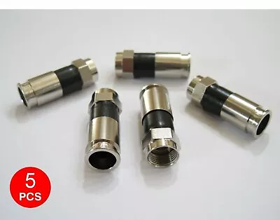 5 Universal F Compression Dual Quad Tri Shield RG6 Connector Coax Cable Adapter • $6.89