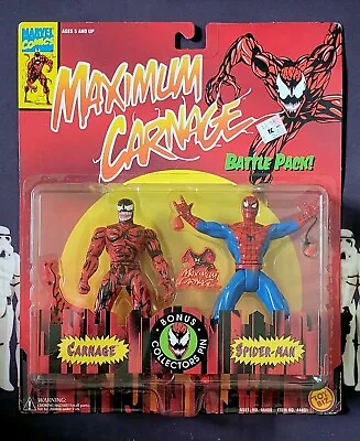 Spiderman & Carnage MAXIMUM CARNAGE Action Figures 2-Pack ToyBiz 1994 MOC • $30