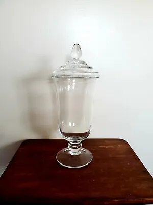 Vintage 17  Large Pedestal Glass Country Candy Store Apothecary Display Jar • $34.99