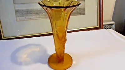Stunning Art Deco Walther & Sohne Semi Nude Figure Flared Glass Vase 8 Inches • £75
