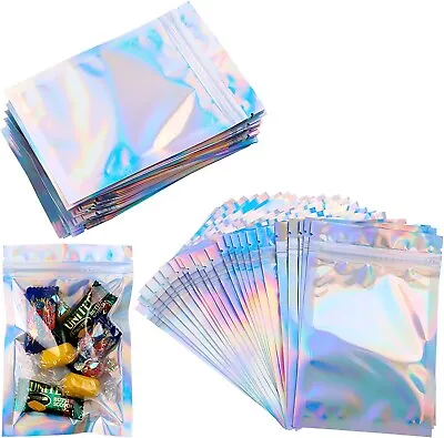 £9.99 • Buy Clear Silver Resealable Foil Mylar Zip Lock Heat Seal Food Bags Pouch Packs Seed