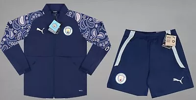 New Manchester City 13-14 Years Boys Training Football Kit Jacket Shorts Man • £44.99