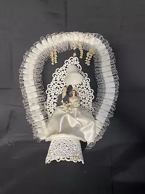 Vtg MCM  Wedding Cake Topper 1956  12.5 X9 Inches Vintage Bride Groom • $75