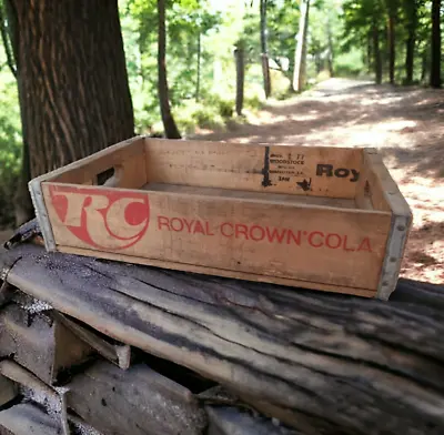 1977 RC ROYAL CROWN COLA Wood Wooden Soda Bottle Crate Woodstock Charleston SC • $40