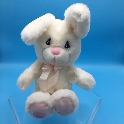 1993 Precious Moments Cuddly 15” White Pink Plush Bunny Rabbit Tagged Bailey • $35