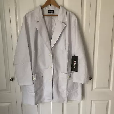 NWT Grey's Anatomy Barco White Mens 4X Large 2 Pocket Fitted Lab Coat V30 • $29.99
