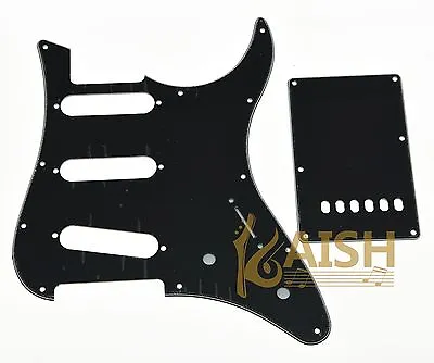 Guitar SSS Pickguard And Trem Cover Fits Yamaha PACIFICA Black 3 Ply • $21.50