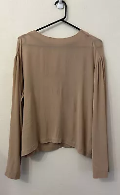 Bassike Women’s Beige Long Sleeve Sheer Top - Size 2 • $35