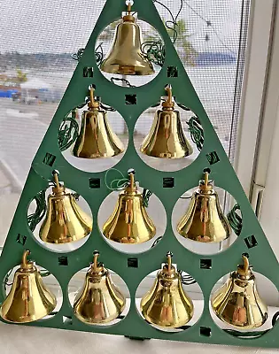 MR CHRISTMAS BELLS Of CHRISTMAS 1991 Musical Lighted 10 Brass Bells  *PLS READ* • $9.99