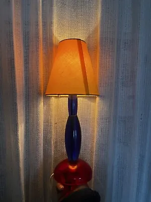 Vintage Funky Memphis Style Table Lamp Tested RARE Red Blue • $18