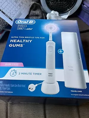 FREE POSTAGE: BRAUN ORAL-B PRO 100 GUM CARE With Travel Case Brand New In Box • $75.50