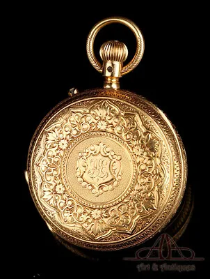 Antique 18K Gold Pocket Watch. Longines? Thomas Russell. England 1879-80 • £1179.50