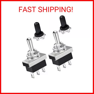 Mankk 2PCS Momentary Toggle Switch 12V 25A SPDT (ON)-Off-(ON) 3Pin 3 Position Wi • $13.99