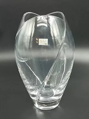 Mikasa XY676 Cachet Finesse Cut Swirl Design 10 3/4  Heavy Crystal Flower Vase • $34.99