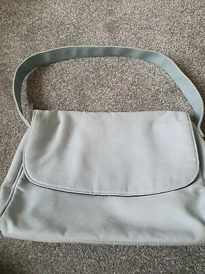 Baby Blue Faux Suede Bag Flap Mango Medium City Shoulder Bag H&M Vintage Handbag • £5