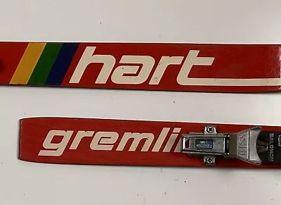 Vintage 70s Hart Gremlin 120cm Skis Red Salomon S111 Bindings Decor Display • $49