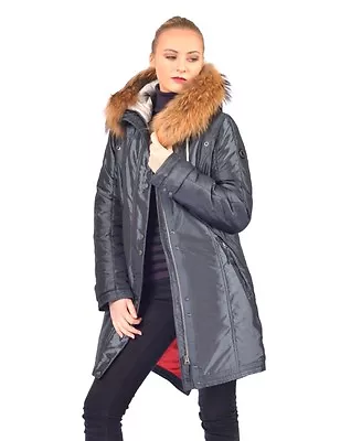 Designers Parka Puffer Coat Jacket With Raccoon Fur $645 NWT Пуховик Мех Енот • $179.95