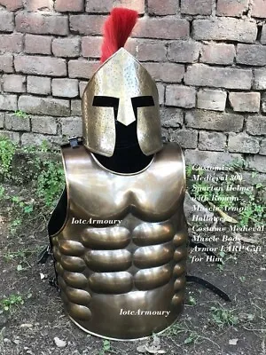 Customize Medieval 300 Spartan Helmet With Roman Muscle Armor Halloween Handmade • $259