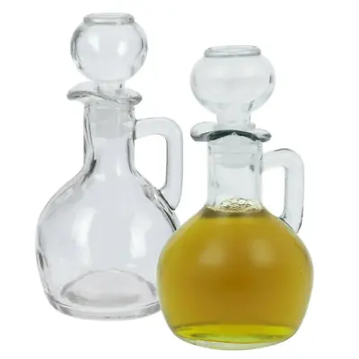 Olive Oil Bottle Pourer Glass Vinegar Drizzler Dispenser Stopper Lid 160ml X 2pc • £7.99