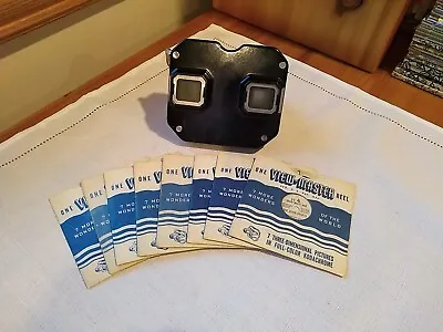 VTG Sawyer's Black View-Master With 8 Reels: Hollywood Painted Desert Rudolph+ • $19.95
