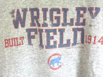 Wrigley Field Built 1914 Chicago Cubs T-shirt Souvnr  Mens Sz L Vntg Ringer Neck • $11.93