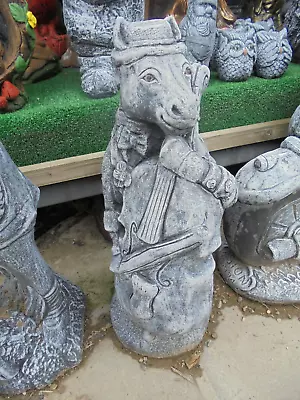 Horse Playing Double Bass Concrete Garden Ornament • £30