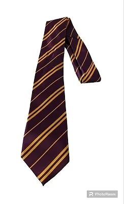 Harry Potter Striped Style Gryffindor Necktie By Rubies Burgundy Gold 51  • $8.99