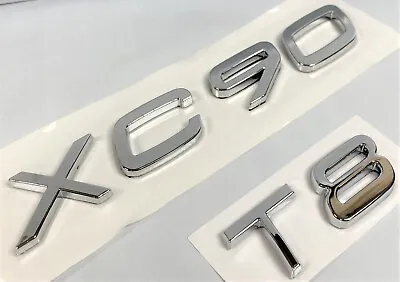 Chrome Xc90 + T8 Fit Volvo Xc90 Rear Trunk Nameplate Emblem Badge Letters Number • $39.99