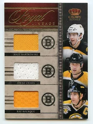 2011 Panini Crown Royale Lineage Materials #1 Ray Bourque/bartkowski/zdeno Chara • $20