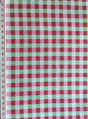 Cath Kidston IKEA 100cm X 150cm W Rosali Check Green Gingham Cotton Fabric New • £21.49