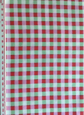 Cath Kidston IKEA FQ 50cm Square Rosali Check Green Gingham Cotton Fabric New • £3.99