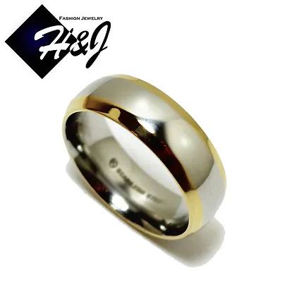 Men's Women's Stainless Steel 7mm Silver/Gold Plated Wedding Band Ring Size 6-13 • $9.99