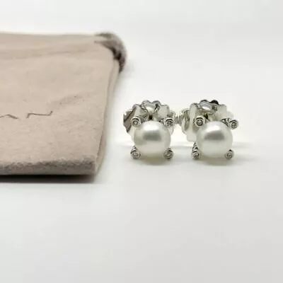 David Yurman Sterling Silver 6mm Pearl Stud Earrings • $199