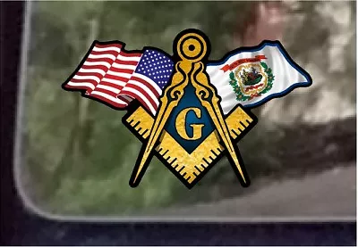 ProSticker 083 (One) 3  X 5  American West Virginia Flags Masonic Decal Sticker  • $7.95