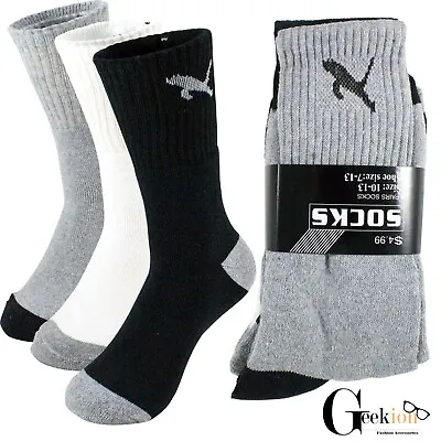 3-12 Pairs Mens Athletic Sports Cotton Comfort Work Crew Socks Size 9-11 10-13 • $10.99