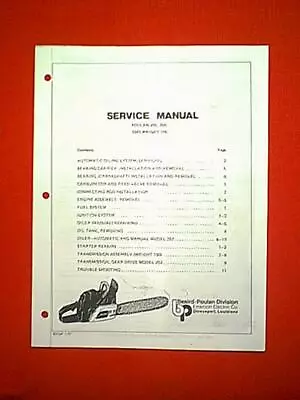 $6 • Buy Poulan Chain Saw Models 200 , 300 & Wright 100 Service Manual 1 / 81