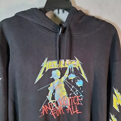 Metallica - And Justice For All Hoodie Men's Large Heavy Metal Logo  H&M • $24.99