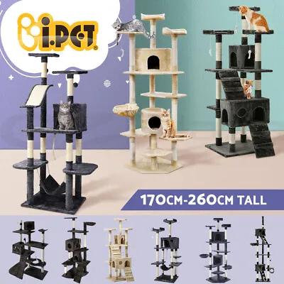 I.Pet Cat Tree Tower Scratching Post Wood Scratcher Condo Toys Trees Bed Large • $58.95