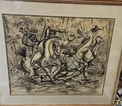 Original Luis Martinez-Pedro (Cuban 1910-1990)  Battle Of The Swamps  1944 • $13999.99