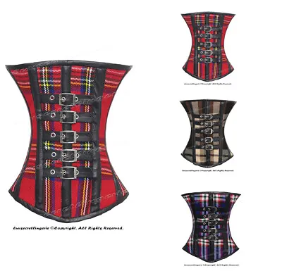 Heavy Duty 24 Double Steel Boned Waist Training Tartan Underbust Corset #9027-TA • $46.99