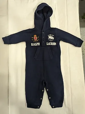 Polo Ralph Lauren Baby Romper Navy Blue Size 6m • £10.99