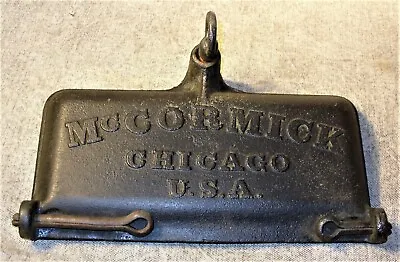 Vintage Cast Iron McCormick Tractor Implement Tool Box Lid-Chicago USA • $44.99